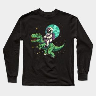 Astronauts riding T-Rex Long Sleeve T-Shirt